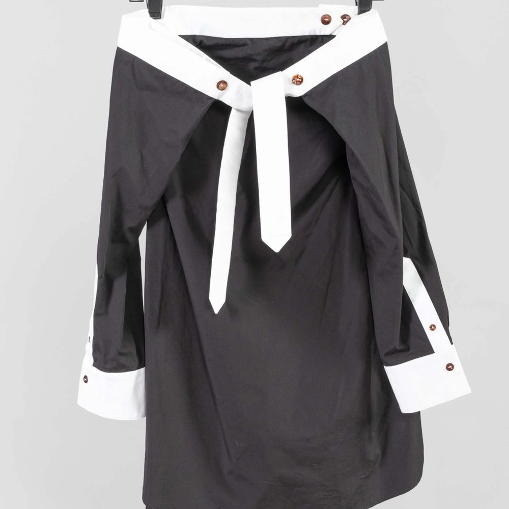 Elegant Black and White Mini Dress